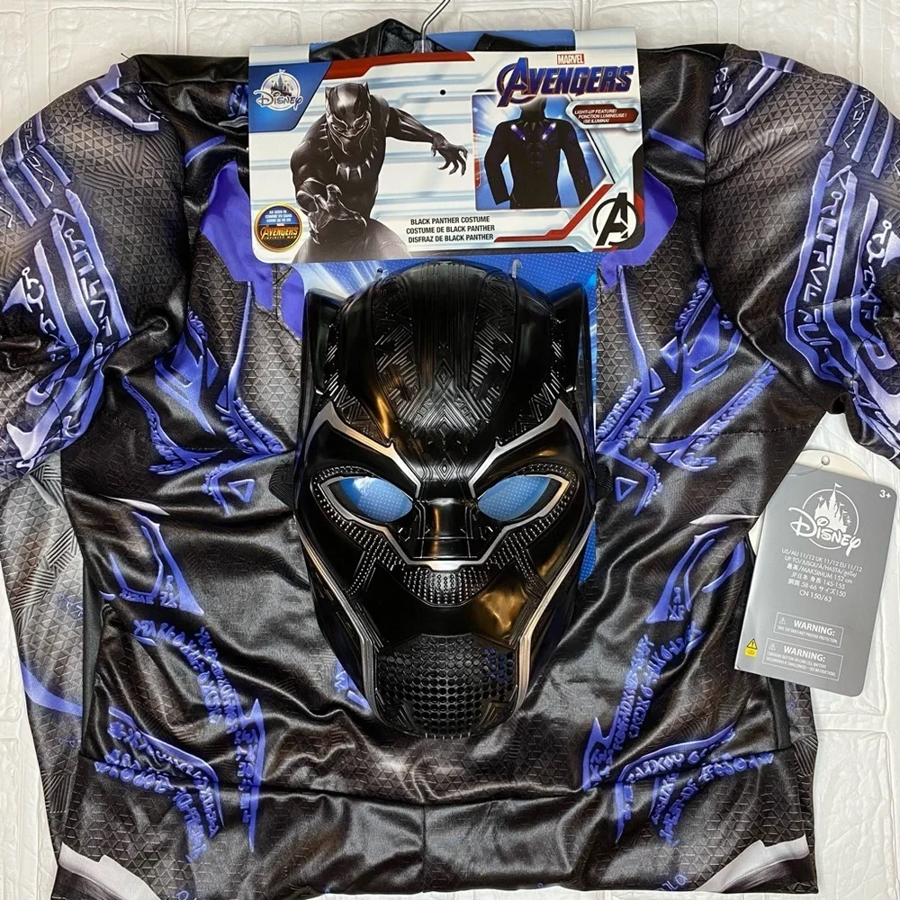 New Disney Marvel Avengers Black Panther Light-Up Costume for Kids 11-12 - Picture 4 of 13